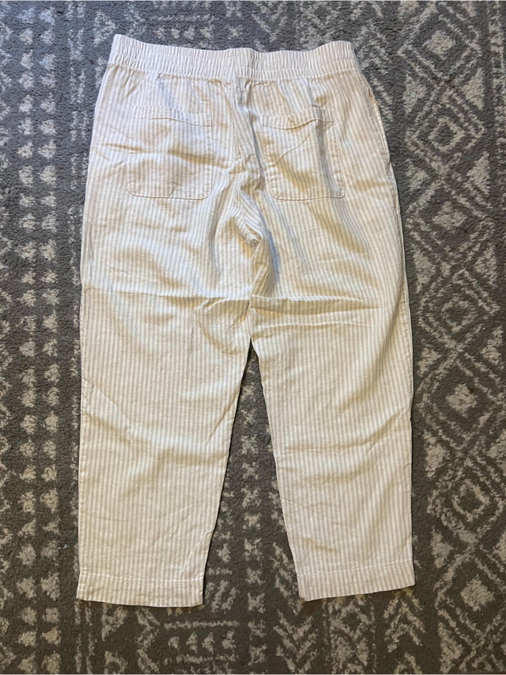 Old Navy Women's Cropped Pinstripe Ankle Pants linen/cotton size L (L131) - Picture 9 of 10